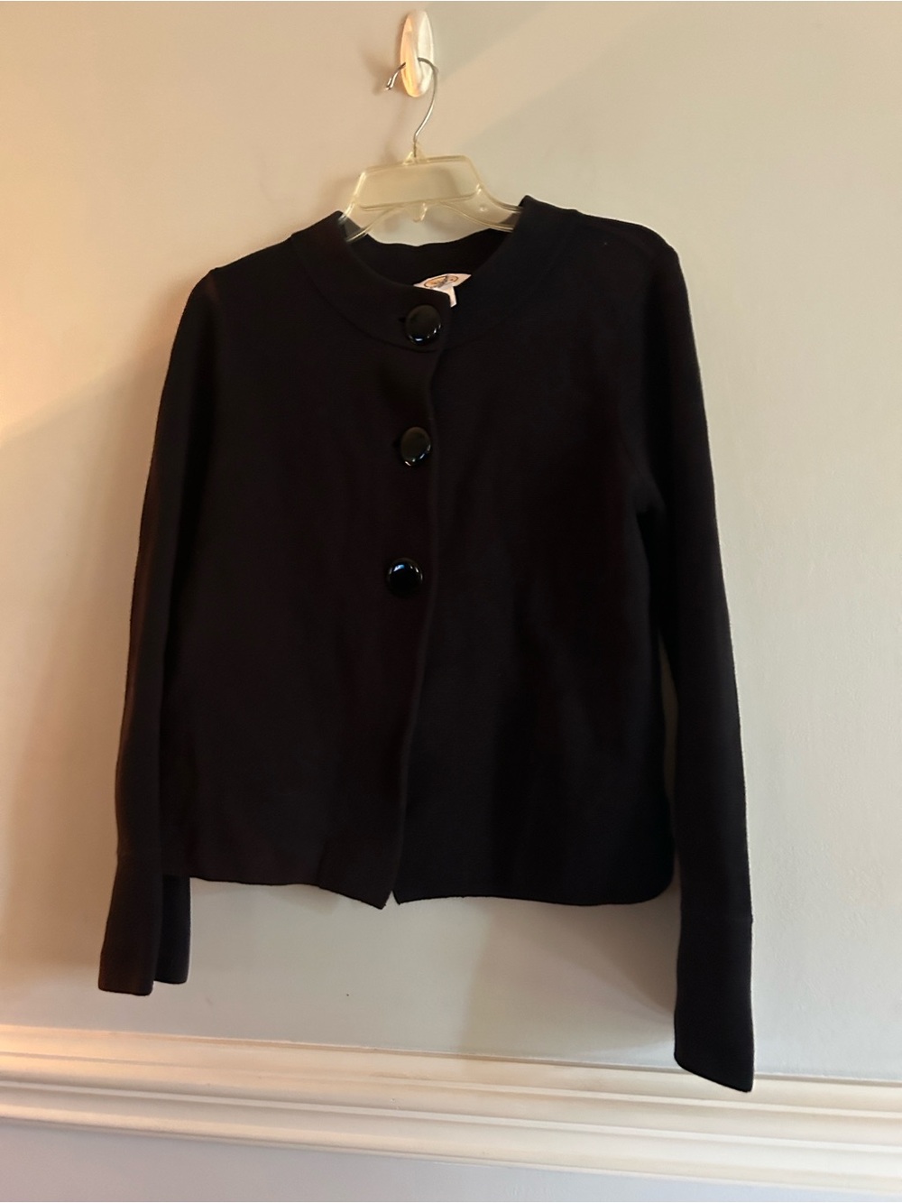 Talbots Black Button-Front Cardigan sweater